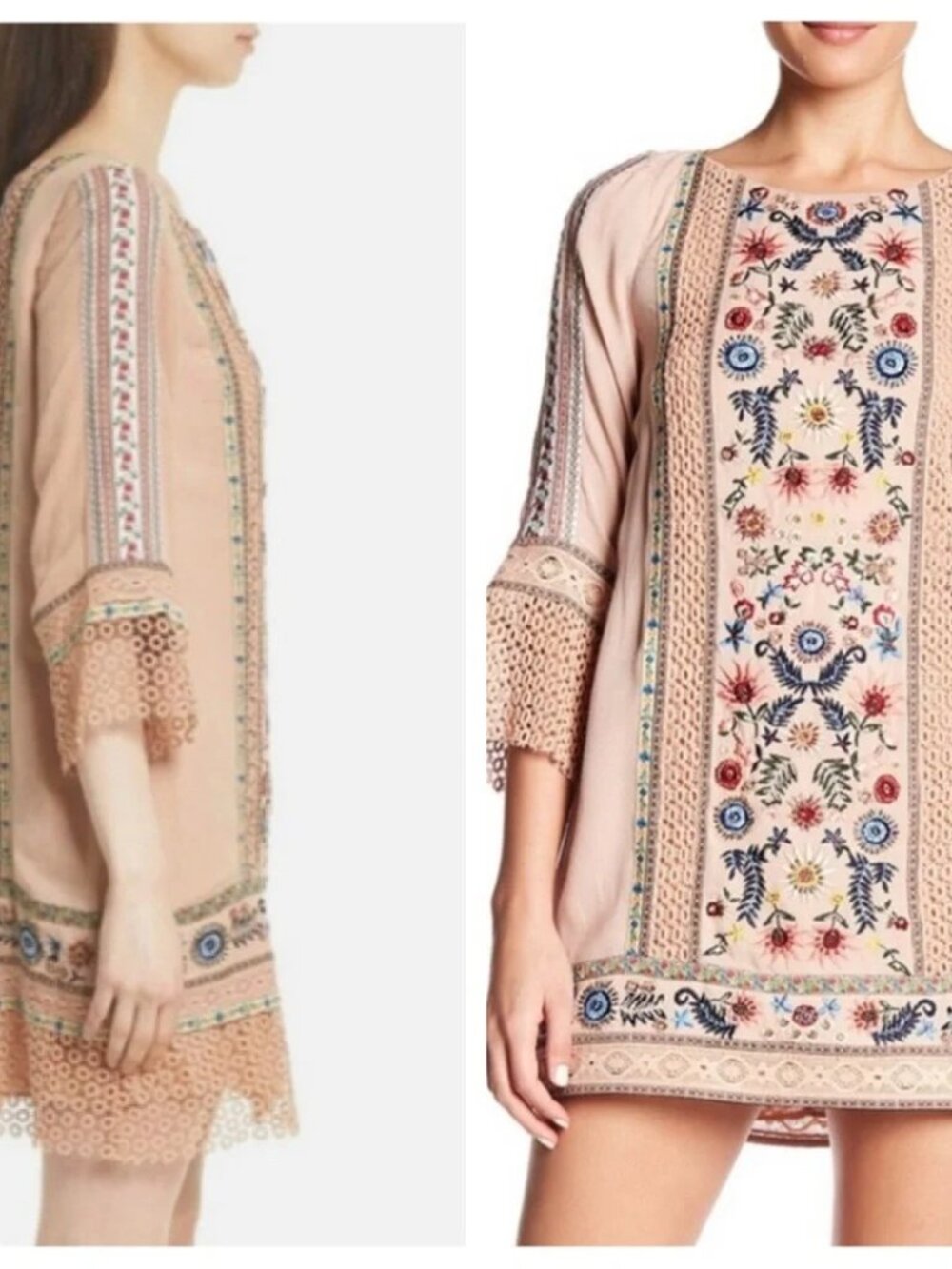 Alice + Olivia Gabriel Embroidered Tunic Dress. Size 8